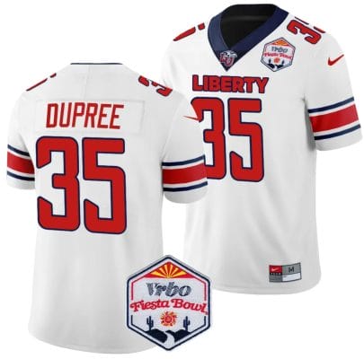 Tyren Dupree Jersey #35 Liberty Flames Fiesta Bowl Patch 2024 Football White
