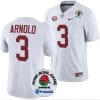 Terrion Arnold Jersey #3 Alabama Crimson Tide Rose Bowl Game 2024 Patch College Football Playoff White 5 Terrion Arnold Jersey #3 Alabama Crimson Tide Rose Bowl Game 2024 Patch College Football Playoff White