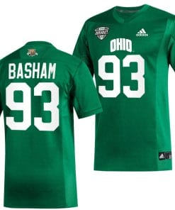Tarell Basham Jersey #93 Ohio Bobcats College Football Uniform Green