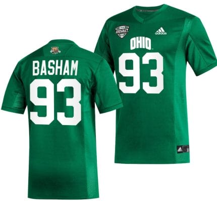 Tarell Basham Jersey #93 Ohio Bobcats College Football Uniform Green