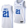 Trevin Knell Jersey #21 BYU Cougars College Basketball Jersey 2022-23 White