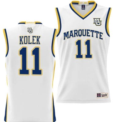 Tyler Kolek Jersey #11 Marquette Golden Eagles NIL Basketball Lightweight White