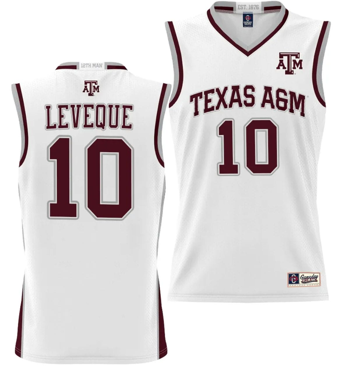Wildens Leveque Jersey #10 Texas Aggies NIL College Basketball Jersey Lightweight White 1 Wildens Leveque Jersey #10 Texas Aggies NIL College Basketball Jersey Lightweight White