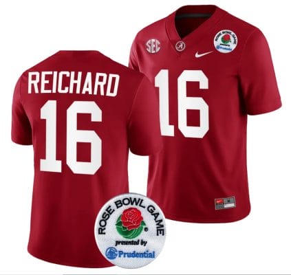 Will Reichard Jersey #16 Alabama Crimson Tide Rose Bowl Game 2024 Patch College Football Playoff Crimson 8 Will Reichard Jersey #16 Alabama Crimson Tide Rose Bowl Game 2024 Patch College Football Playoff Crimson