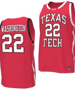 Warren Washington Jersey #22 Texas Tech Red Raiders Basketball uniform Red