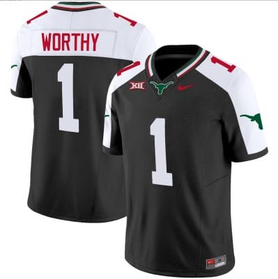 Xavier Worthy Jersey #1 Texas Longhorns Mexico Vapor College Football Black Alternate 8 Xavier Worthy Jersey #1 Texas Longhorns Mexico Vapor College Football Black Alternate