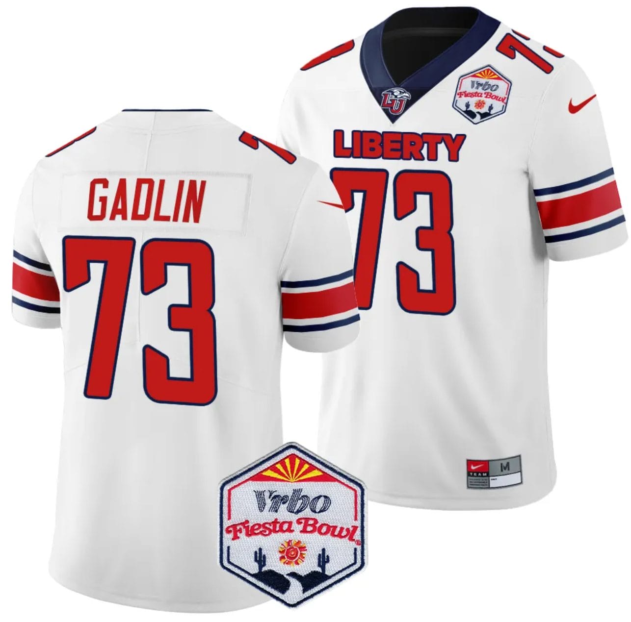 XZauvea Gadlin Jersey #73 Liberty Flames Fiesta Bowl Patch 2024 Football White 1 XZauvea Gadlin Jersey #73 Liberty Flames Fiesta Bowl Patch 2024 Football White