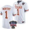Xavier Worthy Jersey #1 Texas Longhorns Allstate Sugar Bowl Patch 2024 College Football White 4 Xavier Worthy Jersey #1 Texas Longhorns Allstate Sugar Bowl Patch 2024 College Football White