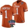 Xavier Worthy Jersey #1 Texas Longhorns Allstate Sugar Bowl Patch 2024 College Football Orange