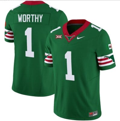 Xavier Worthy Jersey #1 Texas Longhorns Mexico Vapor College Football Green