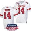 Xavier White Jersey #14 Texas Tech Red Raiders Independence Bowl Patch Football 2023 White 4 Xavier White Jersey #14 Texas Tech Red Raiders Independence Bowl Patch Football 2023 White