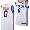 Zyon Pullin Jersey #0 Florida Gators Limited College Basketball 2023-24 Home White
