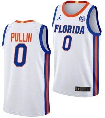 Zyon Pullin Jersey #0 Florida Gators Limited College Basketball 2023-24 Home White