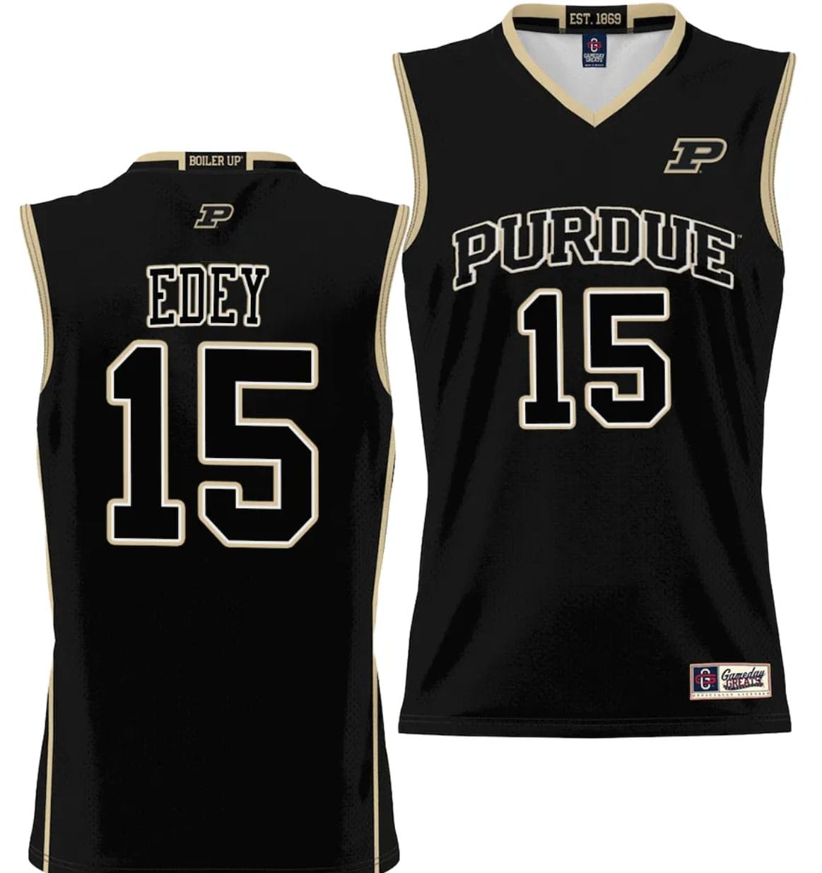 Zach Edey Jersey #15 Purdue Boilermakers NIL College Basketball Lightweight Black 1 Zach Edey Jersey #15 Purdue Boilermakers NIL College Basketball Lightweight Black