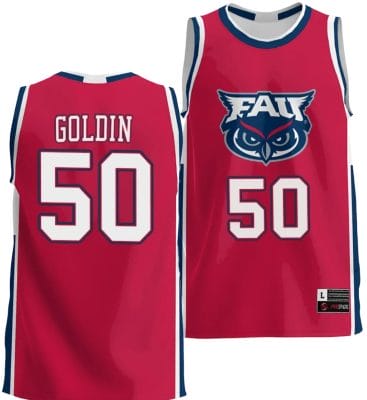 ladislav Goldin Jersey #50 FAU Owls NIL College Basketball Lightweight Red