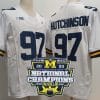 Aidan Hutchinson Jersey #97 Michigan Wolverines Football 2023 National Champions Patch White 4 Aidan Hutchinson Jersey #97 Michigan Wolverines Football 2023 National Champions Patch White