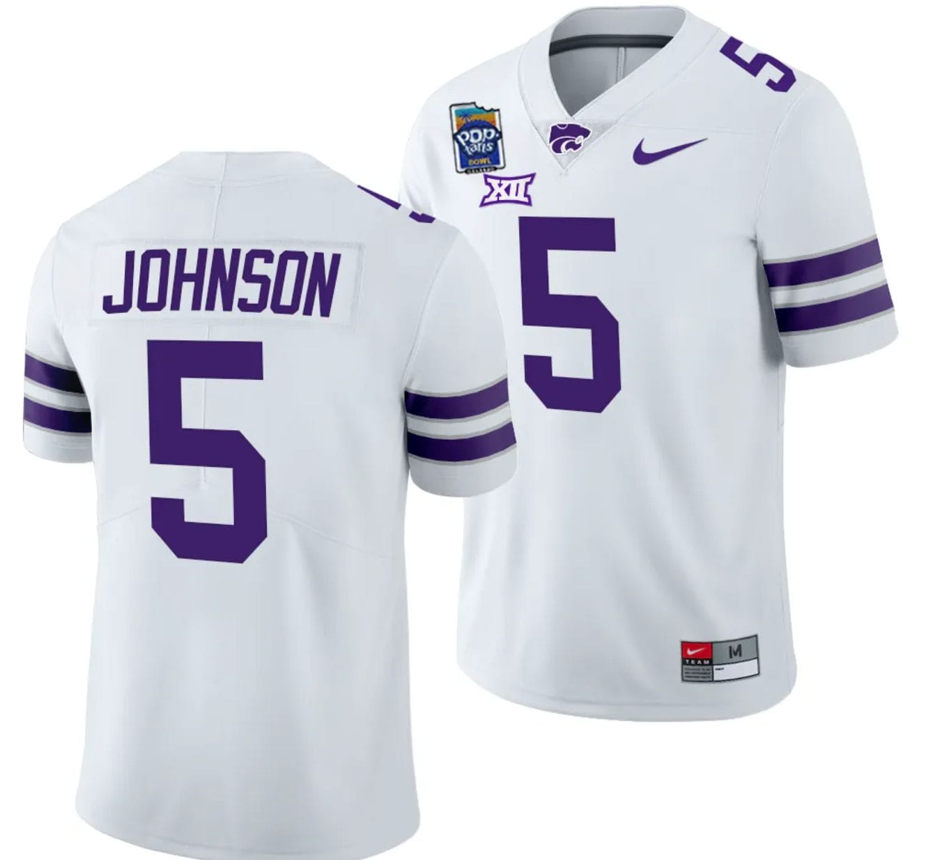 Avery Johnson Jersey #5 Kansas State Wildcats 2023 Pop-Tarts Bowl Football White 1 Avery Johnson Jersey #5 Kansas State Wildcats 2023 Pop-Tarts Bowl Football White