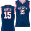Alijah Martin Jersey #15 FAU Owls Full Sublimated Alternate Basketball Navy