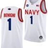 Austin Benigni Jersey #1 Navy Midshipmen NASA-Themed Basketball uniform 2023-24 White 4 Austin Benigni Jersey #1 Navy Midshipmen NASA-Themed Basketball uniform 2023-24 White