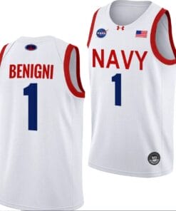 Austin Benigni Jersey #1 Navy Midshipmen NASA-Themed Basketball uniform 2023-24 White