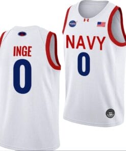Austin Inge Jersey #0 Navy Midshipmen NASA-Themed Basketball uniform 2023-24 White