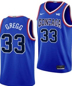 Ben Gregg Jersey #33 Gonzaga Bulldogs Throwback Basketball uniform 2023-24 Blue