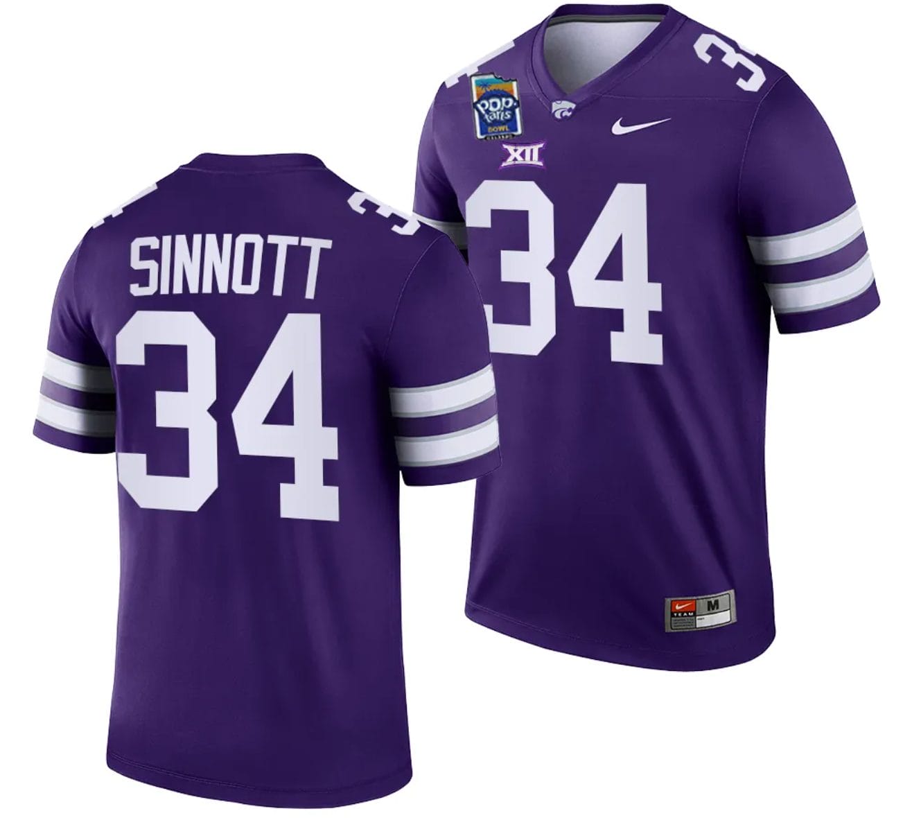 Ben Sinnott Jersey #34 Kansas State Wildcats 2023 Pop-Tarts Bowl Football Purple 1 Ben Sinnott Jersey #34 Kansas State Wildcats 2023 Pop-Tarts Bowl Football Purple