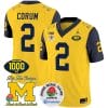 Blake Corum Jersey #2 Michigan Wolverines Vapor Stitched 1000 Wins Rose Bowl Patch Navy Sleeves 4 Blake Corum Jersey #2 Michigan Wolverines Vapor Stitched 1000 Wins Rose Bowl Patch Navy Sleeves