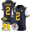 Blake Corum Jersey #2 Michigan Wolverines Vapor Stitched 1000 Wins Rose Bowl Patch White Sleeves 5 Blake Corum Jersey #2 Michigan Wolverines Vapor Stitched 1000 Wins Rose Bowl Patch White Sleeves
