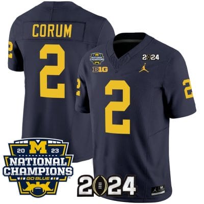 Blake Corum Jersey #2 Michigan Wolverines Vapor Limited Football 2024 National Champions Patch Navy 8 Blake Corum Jersey #2 Michigan Wolverines Vapor Limited Football 2024 National Champions Patch Navy
