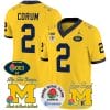 Blake Corum Jersey #2 Michigan Wolverines Vapor 1003 Wins Rose Bowl Patch Football Maize