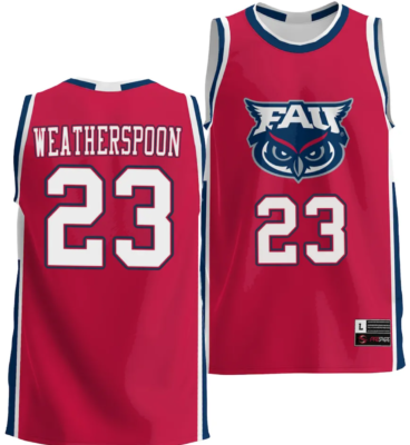 Brandon Weatherspoon Jersey #23 FAU Owls NIL Basketball Lightweight Red