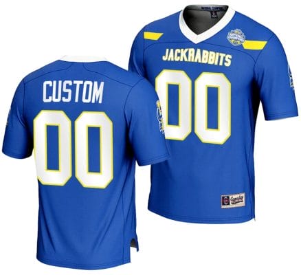 Custom South Dakota State Jackrabbits Jersey Name and Number 2023 FCS Football National Champions Blue 8 Custom South Dakota State Jersey Name and Number 2023 FCS Football National Champions Blue