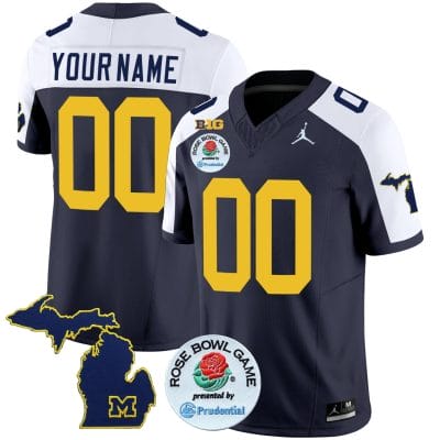 Custom Michigan Wolverines Jersey Name and Number Vapor Limited Rose Bowl Patch Alternate 8 Custom Michigan Wolverines Jersey Name and Number Vapor Limited Rose Bowl Patch Alternate