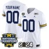 Custom Michigan Wolverines Jersey Name and Number Vapor Limited Football 2024 National Champions Patch White