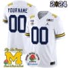 Custom Michigan Wolverines Jersey Name and Number Vapor Limited 2024 College Football Bowl + Rose Bowl Patch White