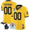 Custom Michigan Wolverines Jersey Name and Number Vapor Limited Rose Bowl Patch Maize