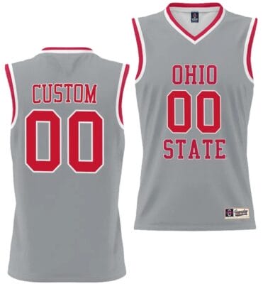 Custom Ohio State Buckeyes Jersey Name and Number College Basketball Lightweight Gray