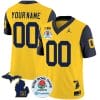 Custom Michigan Wolverines Jersey Name and Number Vapor Limited Rose Bowl Patch Navy Sleeves