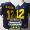 Cade Mcnamara Jersey #12 Michigan Wolverines Football 2023 National Champions Patch Navy