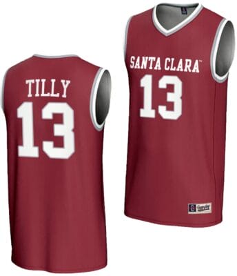 Christoph Tilly Jersey #13 Santa Clara Broncos Basketball NIL Lightweight Maroon