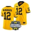 Cade Mcnamara Jersey #12 Michigan Wolverines Football 2023 National Champions Patch Yellow 5 Cade Mcnamara Jersey #12 Michigan Wolverines Football 2023 National Champions Patch Yellow