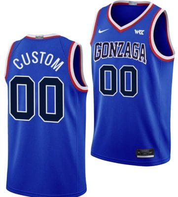 Custom Gonzaga Bulldogs Jersey Name and Number Throwback Basketball uniform 2023-24 Blue