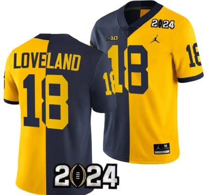 Colston Loveland Jersey #18 Michigan Wolverines 2024 Football National Championship Playoff Mazie 8 Colston Loveland Jersey #18 Michigan Wolverines 2024 Football National Championship Playoff Mazie