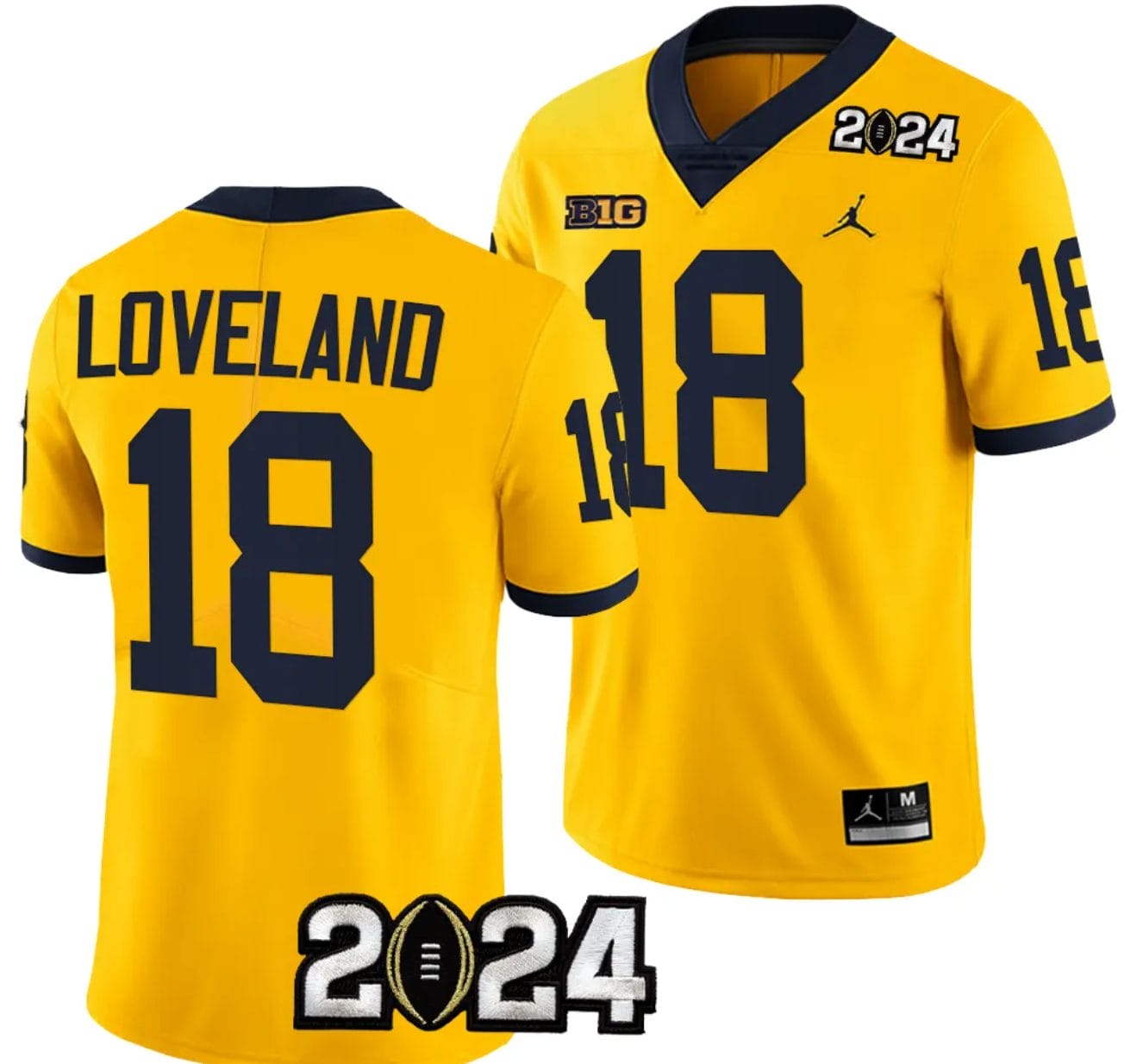 Colston Loveland Jersey #18 Michigan Wolverines 2024 Football National Championship Playoff Yellow 1 Colston Loveland Jersey #18 Michigan Wolverines 2024 Football National Championship Playoff Yellow