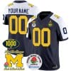 Custom Michigan Wolverines Jersey Name and Number 1000 Wins Rose Bowl Patch Alternate