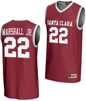 Carlos Marshall Jr Jersey #22 Santa Clara Broncos Basketball NIL Lightweight Maroon 6 Carlos Marshall Jr Jersey #22 Santa Clara Broncos Basketball NIL Lightweight Maroon