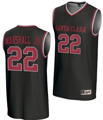 Carlos Marshall Jr Jersey #22 Santa Clara Broncos Basketball NIL Lightweight Black