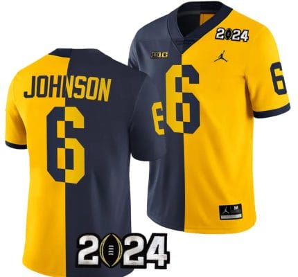 Cornelius Johnson Jersey #6 Michigan Wolverines 2024 Football National Championship Playoff Mazie 8 Cornelius Johnson Jersey #6 Michigan Wolverines 2024 Football National Championship Playoff Mazie