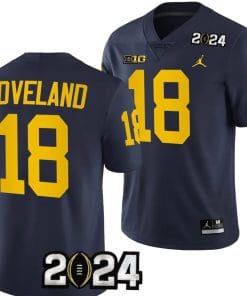 Colston Loveland Jersey #18 Michigan Wolverines 2024 Football National Championship Playoff Navy